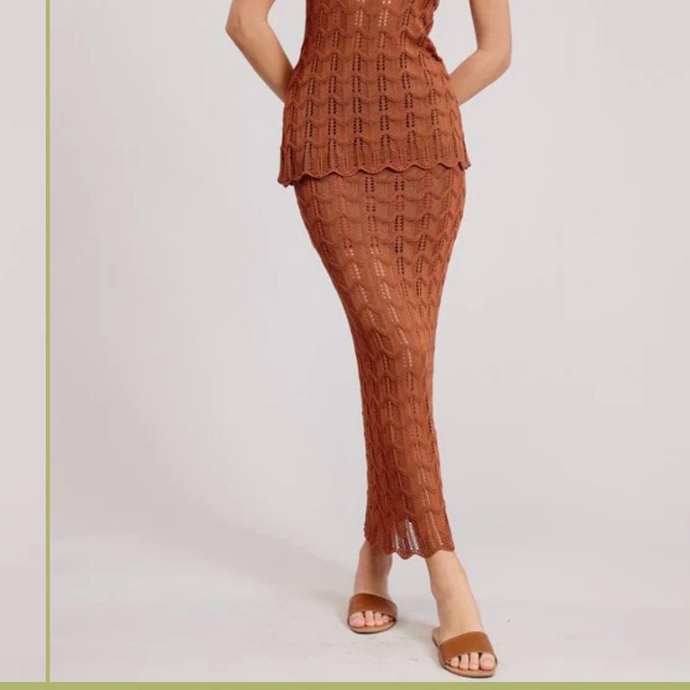 Elegant Crochet Skirt Set